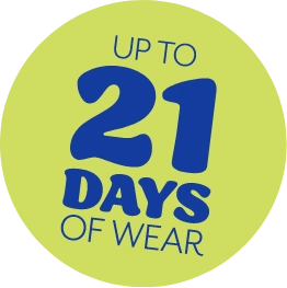 up to 21 days of wear